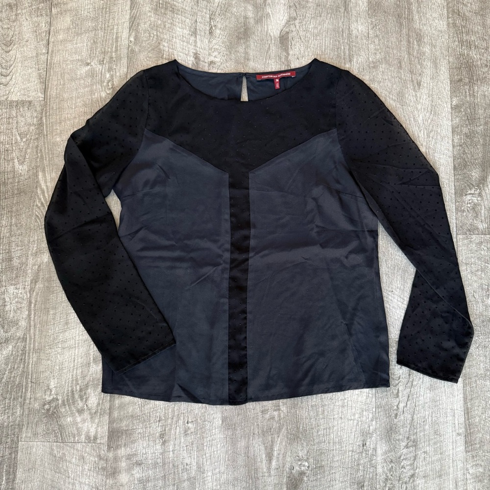 Comptoir des Cotonniers Black Mesh Sleeve Top